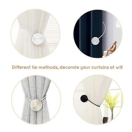 Magnetiska gardinomtag, bohemiska gardinhållare med rep