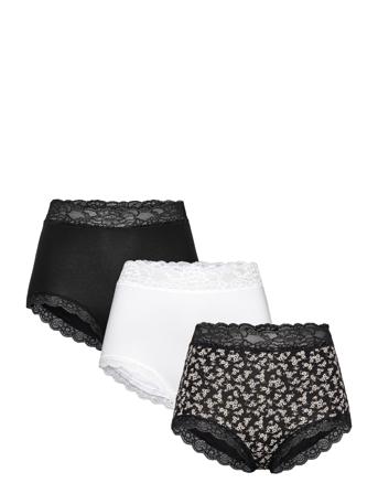 Brief High Emelie Ditsy 3 Pack Black Lindex