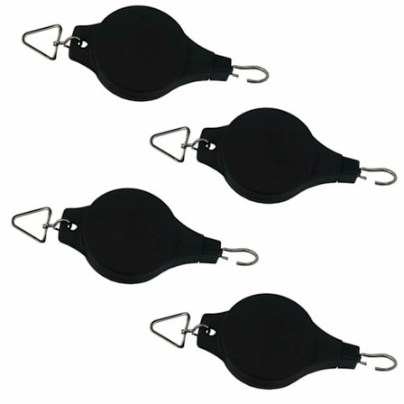 4-pack Växtrulle Infällbar Rulle Växthängare Hängande Blomkorg Krok Hängare för Trädgårdskorgar Krukor och Bir