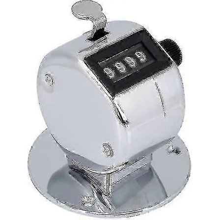 Käsikäyttöinen laskuri, kierroslaskuri hopeinen laskuri napsautuslaskuri manuaalinen kämmenlaskuri 4 kpl -X