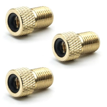 3 kpl polkupyörän venttiilisovitin DV ja SV (Dunlop ja ranskalainen venttiili) AV:hen (auton venttiili) renkaalla