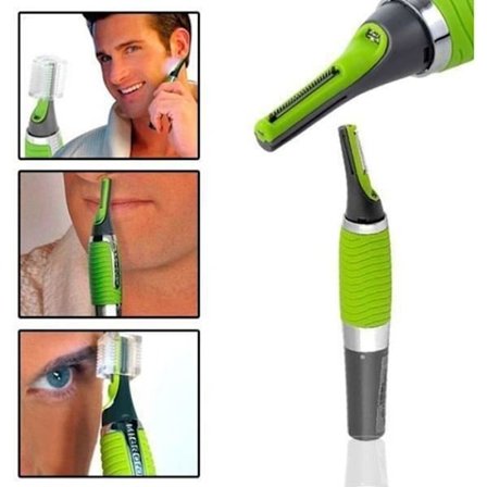 Batteridrevet nese-, øre- og barttrimmer