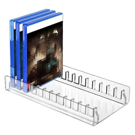 Pelikiekkojen säilytysteline akryylinen CD-pidike PS5 PS4 -pelikorttien järjestäjä läpinäkyvä (FMY)