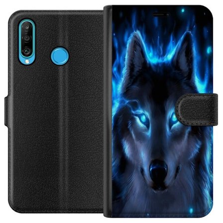 Kompatibelt Lommeboketui til Huawei Huawei P30 lite Ulvehund