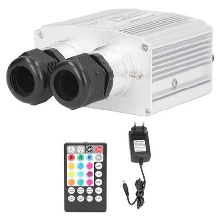 Bluetooth 16W RGBW fiberoptisk lys dobbelt ende RGBW lyskilde med fjernbetjening til hjemindretning