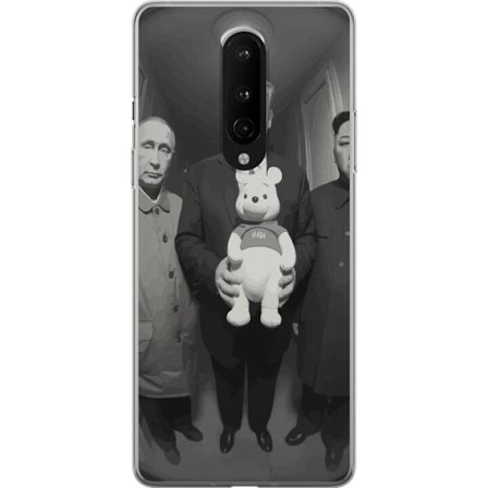 Kompatibel Mobilcover til OnePlus OnePlus 8 Sort-hvid kunstbillede med surrealistisk politisk symbolik og uventet kontrast, provokerende moderne kunst