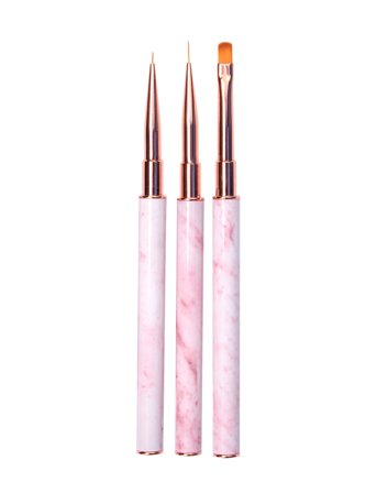 Le Mini Macaron Nail Art Brush Trio - Nude - ONE SIZE