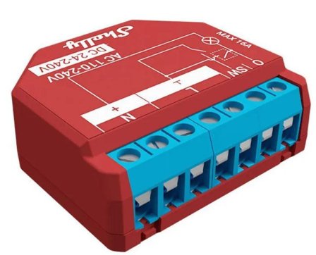 Shelly PLUS 1PM Wi-Fi Strømbryter 1-kanal 16A med energimåler