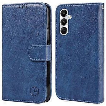 For Samsung Galaxy A35 5G Mobiltelefonveske PU-Lær+TPU Fallsikker Lommebokdeksel (Mørkeblå)