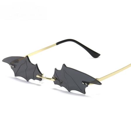 Roliga fladdermussolglasögon Kantlösa gatusolglasögon oregelbunden maskeradfest utsmyckning solglasögon Ash plate