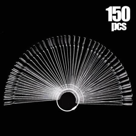 TG 3-pack Totalt 150 tips Klara nagelprover Sticks Nail Art Supplies för nagelkonstlackdisplay och hemma-DIY