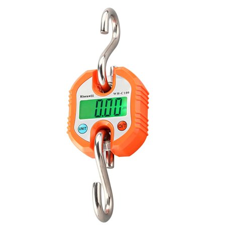 Bagagevågar Kranvågar 150 kg Digitala Bagagevågar med Krokar Bärbara Hängande Vågar med LCD-Display orange