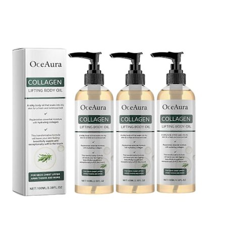 1-3X OceAura Collagen Kiinteyttävä Vartaloöljy Kosteuttava ja Elastisuutta Lisäävä Hieroöljy Sileälle Iholle