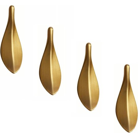 Handtag Möbel 4 Enheter Zinklegering, Kökskåpshandtag, Gyllene Guldblad, Gyllene Möbelknapp, Heminredning Köksmöbellåda, Distans