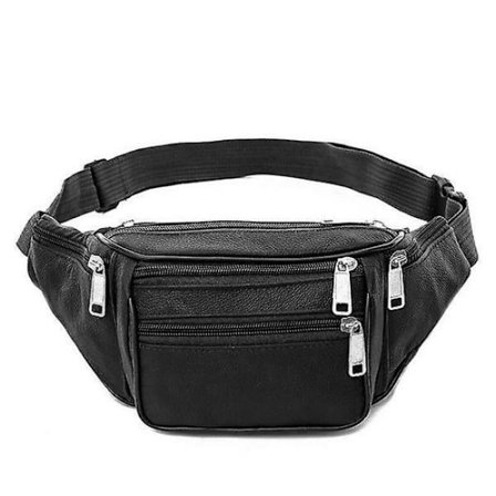 Vintage Ægte Læder Bæltetaske Vandtæt Taske Herre Bæltetaske B