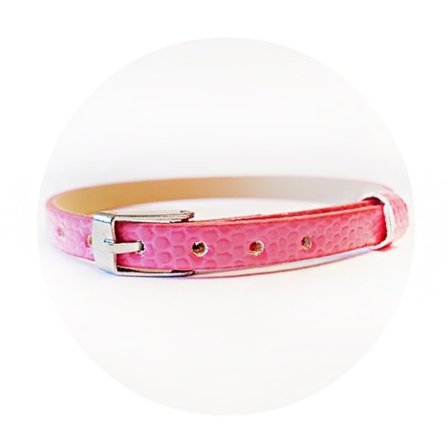Armband till Smalt Armband Krokodilfärgad Rosa - Busy Lizzie