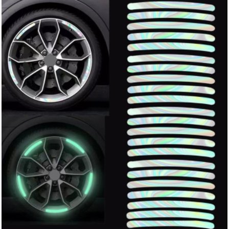 Reflekterande klistermärken för bilfälgar, motorcykel, cykel, barnvagn, anti-