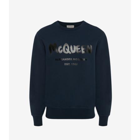 Alexander McQueen, Sweatshirts Blauw, Heren, Maat:S