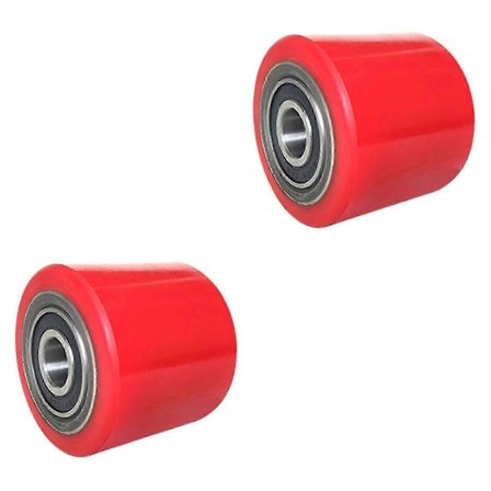 2 st Palltruck Hjul Rullhjul med Lager Gaffeltruck Tillbehör Robust Platt Remspännrulle 80mmx70mm Trucklast Hjul