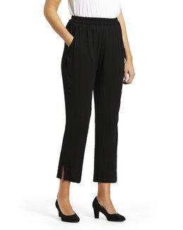 Krinklad vid byxa med slits Svart - 50 - Åshild