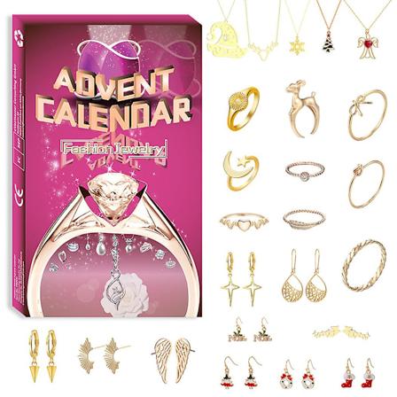 Julkalender Smycken Blind Box Kit 24 Dagar Nedräkning Kalender Kvinnor Flickor Julgåvor