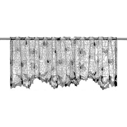 Halloween Spets Fönstergardin Spindelnät Fladdermöss Dörrgardin Lampskärm Eldstad Tygdekor