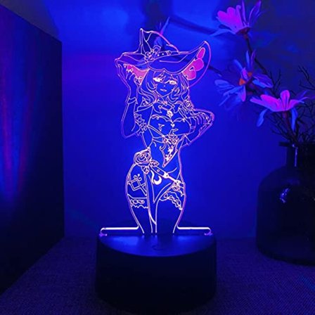 Genshin Impact 3D-lampa nattlampa för sovrumsdekor LED-lampa