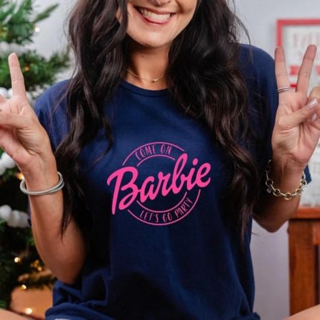 Barbie Trykket T-skjorte Kvinne Sommer Topp T-skjorte GH1014-M L