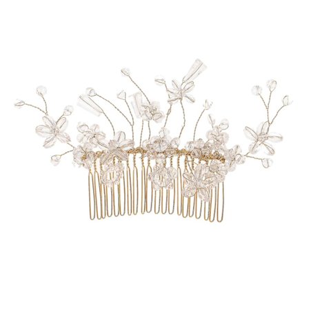 Hårkammar Clips Handgjorda Hårgaffel Glittrande Pärlade Kristaller Slarvig Bun Maker För Bankett Bröllopsklänning Hårklämmor