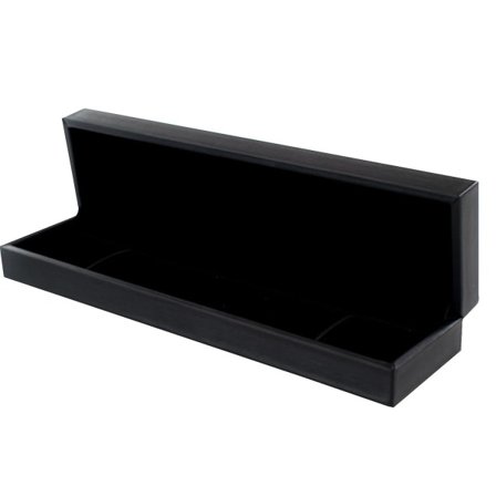 TRIXES Halskjedeboks Elegant gaveeske Fløyelsinteriør kunstskinn farge Svart