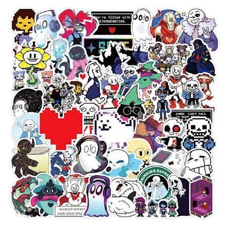 Undertale klistermärken paket | 50 st Sans Undertale vinyl vattentäta klistermärken för bärbara datorer PC Frisk Sans Au Gaster Undyne Flowey dekal 