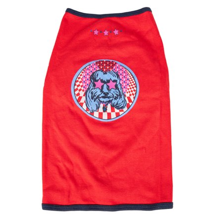 Rock N Roll Stars T-shirt Økologisk Rød - Hundegenser, hundvester & T-skjorter til hunder