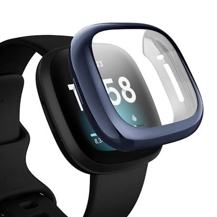 Kompatibel med Fitbit Sense/versa 3 skärmskydd Tpu pläterad full täckning skärmskydd stötfångare fodral