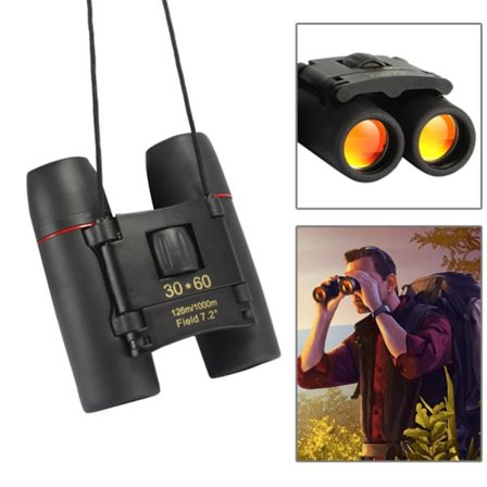 Mini Binoculars 30x60mm - Works Well in the Dark Black