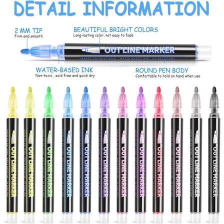 Magiske Glittertusjer, Gave til Jenter 4-12 År, 12 Magiske Glitter