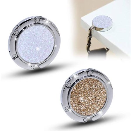 2 st Handväskkrok, halkfri hopfällbar väska hänge, väska hänge, rund hopfällbar handväska hållare, hopfällbar metall väska krok, för att hänga 