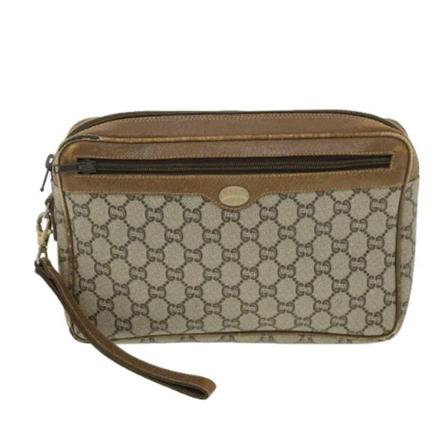 Gucci Vintage Pre-owned Canvas kuvertvskor beige, Dam Vintage Väskor, Dam, Storlek: ONE SIZE