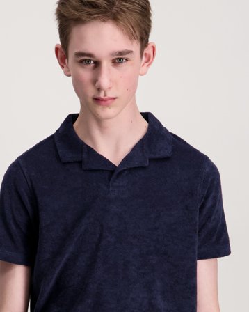 U.S. Polo Assn. Terry Reverse Collar Polo Niebieski Koszulki polo Chłopiec - Kids Brand Store