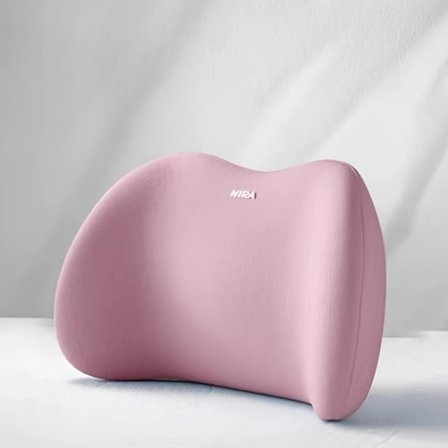 COFIT Ergonomisk Lumbar Støttepute & Sengeryggpute - Memory Foam Posture Corrector for Kontorstol & Soving, Rosa Kun Håndvask Midjepute