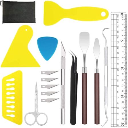 Homgaty DIY-hantverksverktygssats, vinylrensningsverktyg, plottertillbehör i rostfritt stål med 3 rensningskrokar, 2 pincetter, 2 spatlar, 2 skrapor, 