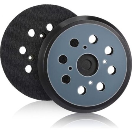 2 Stk. 125mm Udskiftningsslibepude til Orbital Sliber med Krog og Løkke, 8 Huller, Slibeplade (Blå)/NC/