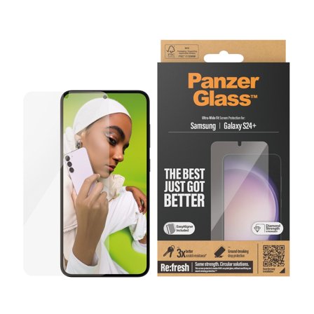 Panzer Samsung Galaxy S24+ | Ultra-Wide Fit w. EasyAligner Screen Protector PanzerGlass - High quality tempered glass screen protector