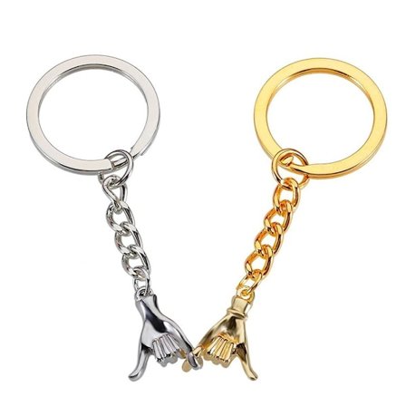 Nyckelring för par Hand i hand nyckelring A A A