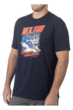 Klim Speedway Tri-Blend T-Shirt Marinblå - Eldig röd XXL