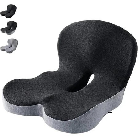 Ergonomisk Sittdyna i Memory Foam - L-formad Stolsdyna med Ländryggsstöd & Svanskotsskydd, För Kontor & Hem
