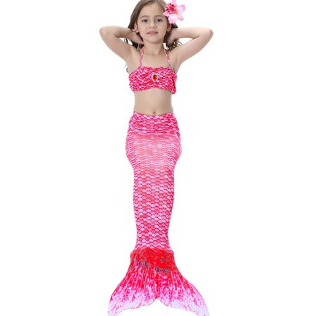 3 stk Kid Piger Havfrue Hale Bikini Sæt Ferie Badetøj Badedragt