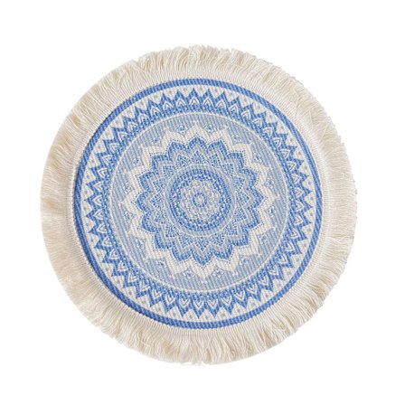 Bohemisk mandala bomullsplacering nordisk tyg tofs isolering