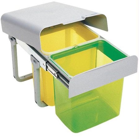 Intra EKKO2 Källsorteringsbehållare 2 x 16 l, Lager & miljö