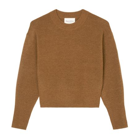 Marc O'Polo Round neck knit jumper, regular fit Brun, Dame Striktrøjer