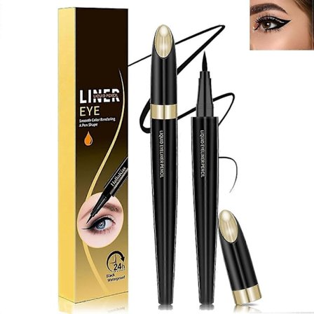 Flydende Eyeliner med Præcis Filtspids, Sort/Brun Eyeliner, Udtværet Eyeliner, Vandfast, Langtidsholdbar Eyeliner Makeup Værktøj